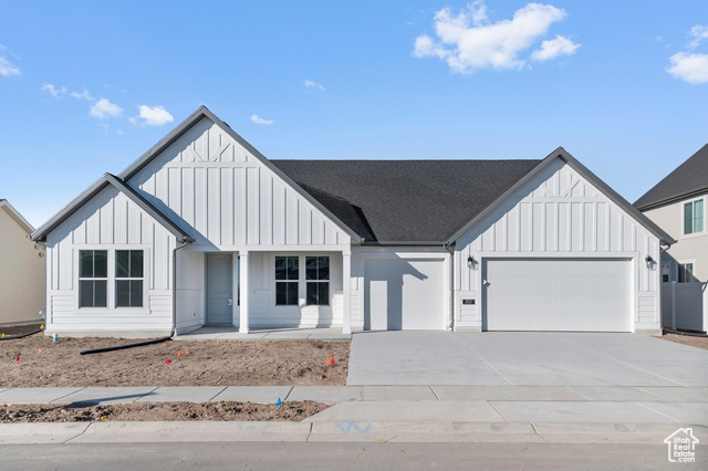 Modern farmhouse with a garage