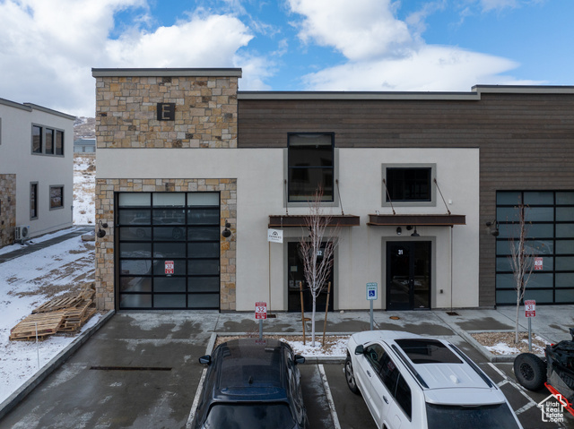 Modern home with a garage