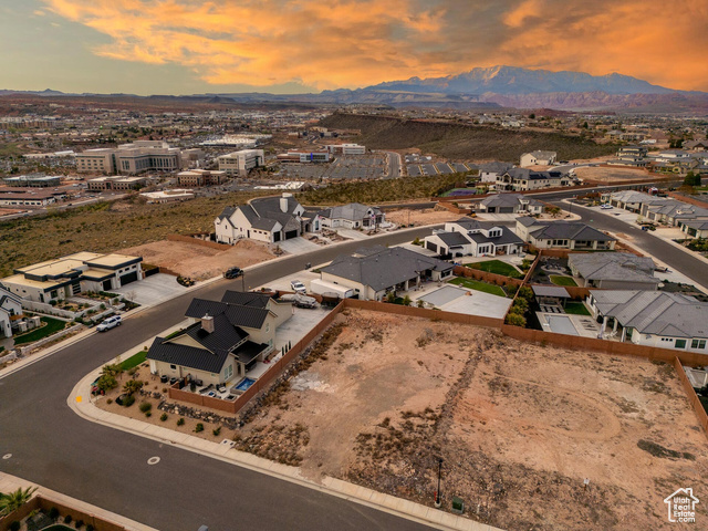 Aerial view at dusk featuring Pine Valley mountain view