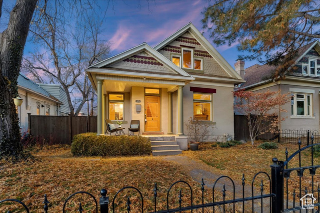 View of front of property with a porch