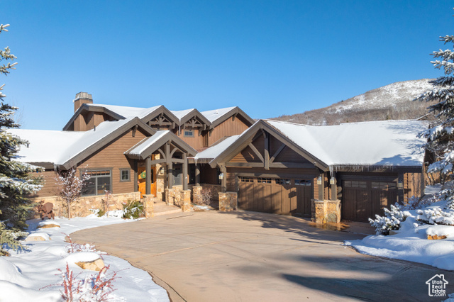 View of front of house featuring a mountain view