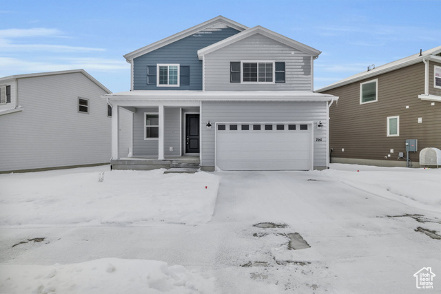 Front facade with a garage