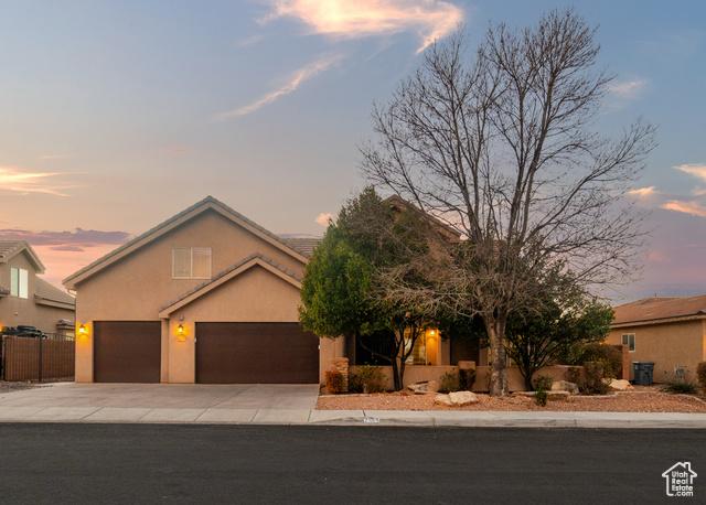 View of front of house with a garage