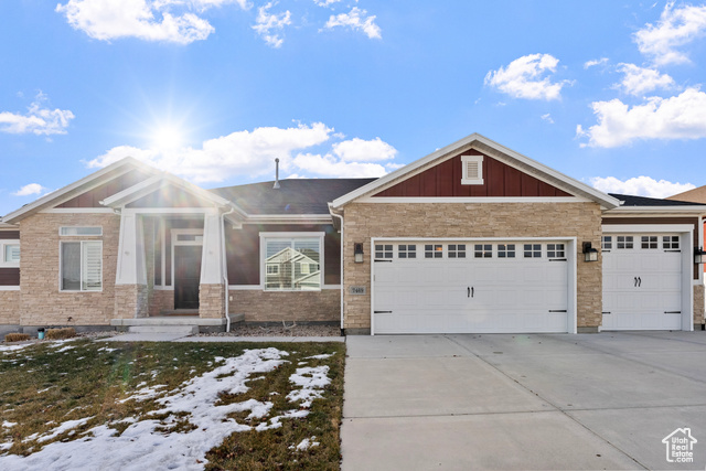 View of front of house with a garage