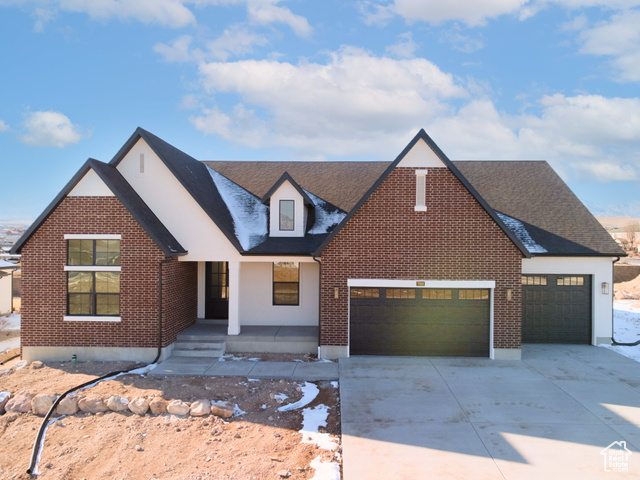 View of front of house with a garage