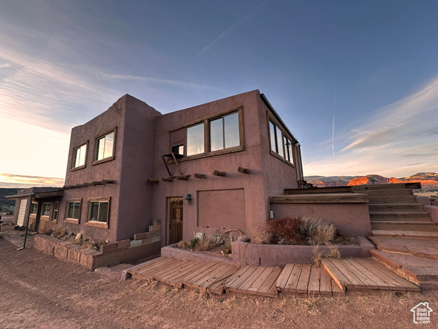 View of front of home with a garage