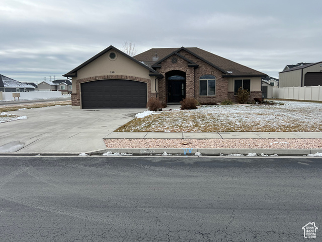 View of front of home with a garage