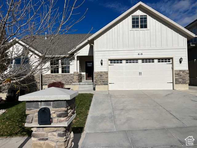 Front elevations features maintenance free exterior and fully landscaped yard.