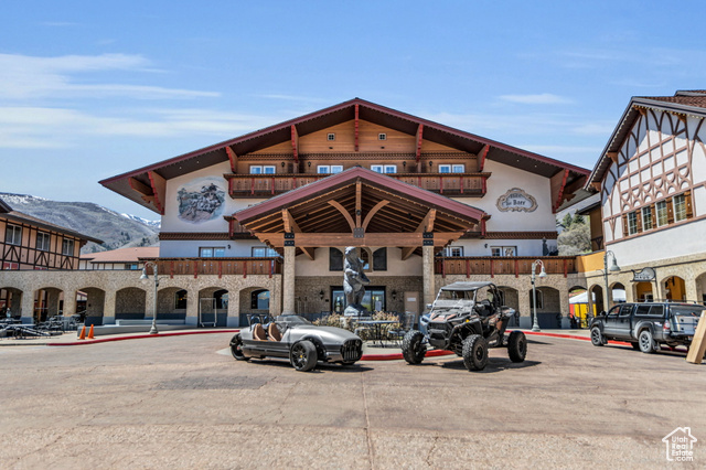 View of building exterior with a mountain view