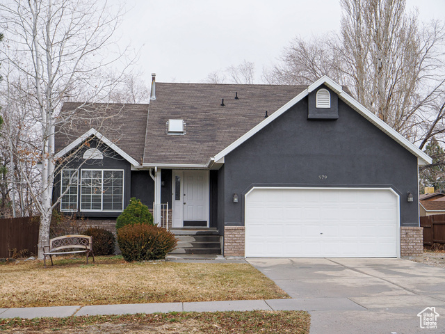 View of front of home with a garage