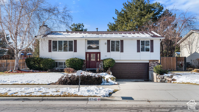 East facing Split entry home with two car garage