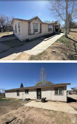 View of front of home with a patio area