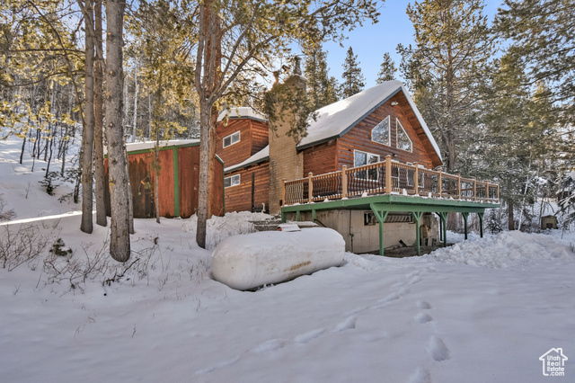 Exterior space featuring a deck