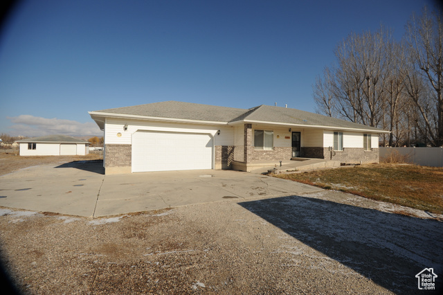 View of front facade with a garage