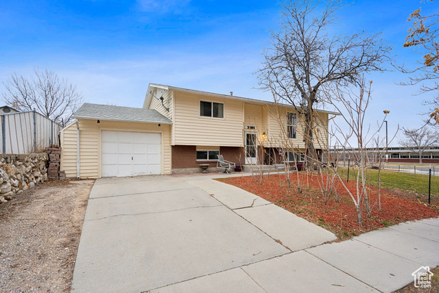 Raised ranch with a garage