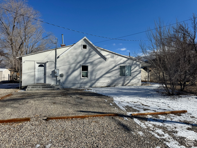 View of snow covered house