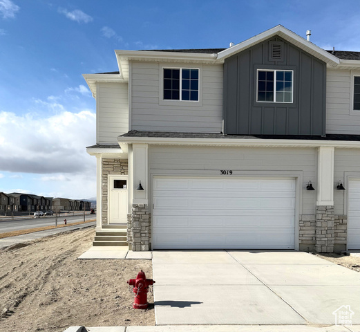 Front facade featuring a garage