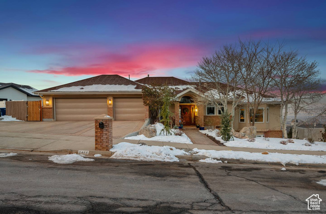 View of front of house with a garage