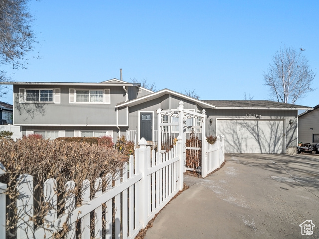 Split level home with a garage