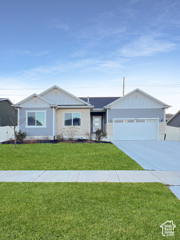 ** Seller offering a $10,000 incentive ** OPEN HOUSE: Saturday 1/25 from 12:00 - 4:00  Welcome to this stunning home in Saratoga Springs, designed for modern living and entertaining. The main level boasts an open-concept layout with 9-foot ceilings and vaulted spaces that create a bright and airy feel. The living, dining, kitchen, and laundry areas flow seamlessly, bathed in natural light that highlights the home's beautiful finishes. A convenient mudroom with built-in lockers adds functionality and style.  The kitchen is a chef's dream with stainless steel appliances, ample cabinetry, and a large walk-in pantry. The spacious primary suite offers a private retreat, featuring a double vanity, soaking tub, standing shower, and a generous walk-in closet.  The newly finished basement is a standout feature, complete with three additional bedrooms, a full bathroom, a stylish kitchenette, a custom-built reading nook, a recreation area, and a walk-in storage closet.  Outside, the backyard is fully fenced and beautifully landscaped, featuring a covered patio with a pergola-perfect for outdoor gatherings or quiet evenings. The home is equipped with solar panels that will be paid off at closing, helping to significantly reduce your electricity bills. To make moving even easier, the washer and gas dryer are included.  Conveniently located near parks, a golf course, schools, shopping, and dining, this home offers both comfort and convenience.  Schedule your showing today! Square footage figures are provided as a courtesy estimate based on building plans. Buyer is advised to obtain an independent measurement.