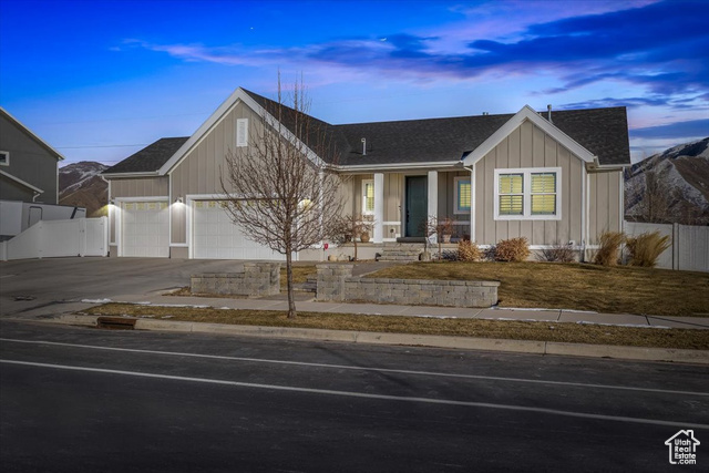 Ranch-style home with a garage