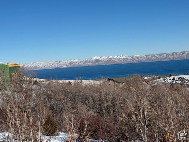 Property view of water with a mountain view