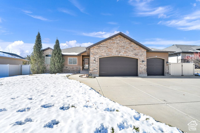 Custom built home featuring a 3 car garage