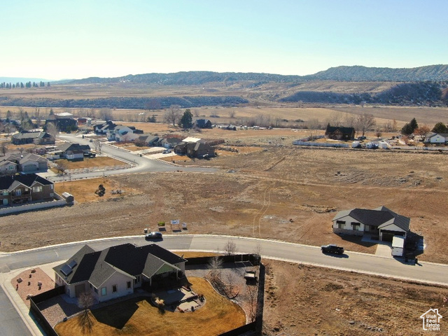 Drone / aerial view with a mountain view