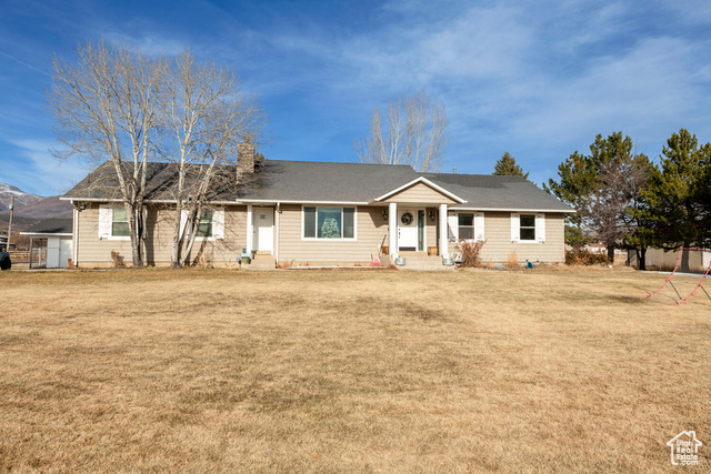 This is your chance to have an acre home property in beautiful Midway! This ranch style rambler has so much charm. Over 3800 square feet. Main level includes 2 bedrooms and 3 bathrooms. Large open floor plan with kitchen and living spaces with a nice cozy fireplace. Basement offers large living area and is plumbed for a future kitchen. 3 bedrooms and a full bathroom. Hang out on the beautiful red wood deck that wraps around the side of the yard, and enjoys the views of Midway! Sellers are selling property as is.  New septic system installed 2019, with 3 leach fields on it. Basement includes pellet stove with individual chimney.