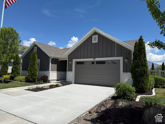 885 S 120 W 002 American Fork, Utah Welcome to the Sagecrest plan, a stunning former model home in the sought-after Stonecreek community. This single-level residence offers exceptional design and comfort, featuring an open-concept kitchen with stainless steel appliances, an extended island, and an oversized pantry-perfect for entertaining and everyday living. Soaring 11-foot ceilings in the entry and family room create an airy and inviting atmosphere, with natural light pouring in throughout the home. The spacious primary suite is a true retreat, complete with patio access, a luxurious ensuite featuring a separate tub and shower, dual sinks, and a massive walk-in closet. With thoughtful upgrades and a beautifully landscaped yard, this move-in-ready home combines elegance and practicality in one of the area's most desirable neighborhoods. Furnishings available at a very compelling price.