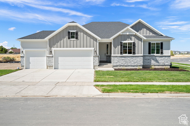 1147 S 3170 E 207 Spanish Fork, Utah **CONTRACT ON THIS HOME TODAY AND QUALIFY FOR A 30 YEAR FIXED CONVENTIONAL RATE AS LOW AS 3.999% FHA/VA and 4.50% on a 30 year fixed Conventional***. Restrictions Apply: Contact Us for More Information** The ranch-style Daniel II plan greets guests with a charming covered entry and 10 ft ceilings. Inside, you'll find a spacious great room with a fireplace and a gourmet kitchen, complete with walk-in pantry, center island and nook. An elegant primary suite featuring an immense walk-in closet and attached bath is separated from three additional bedrooms and a basement entrance for privacy. Photos are of a previously completed home with the same floor plan.