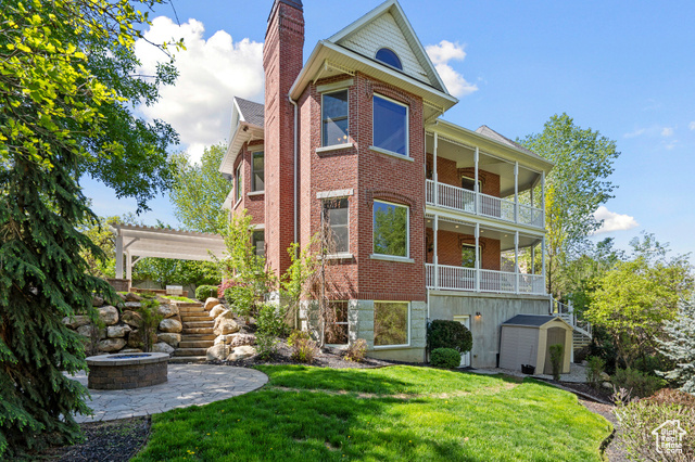 11313 S HIGH MESA DR Sandy, Utah This beautifully renovated Victorian estate blends timeless charm with modern updates in one of Sandy's most desirable East Bench neighborhoods. There are 3 full floors plus a fully finished basement. Situated on over half an acre, this 7-bedroom, 5.5-bath home offers privacy, space, and a stunning setting near world-class skiing, hiking, and outdoor recreation. Inside, you'll find a chef's dream kitchen-perfect for entertaining. It features a large island with a prep sink for efficient workflow, as well as separate full-size fridge and freezer units. Whether you're hosting a crowd or enjoying a quiet night in, this kitchen is both functional and elegant. The spacious floor plan includes a full basement apartment with a private entrance-ideal for multi-generational living, guests, or rental income. The home is full of character, with vaulted ceilings, rich trim, and updated finishes throughout. Outdoors, enjoy year-round entertaining with a pergola-covered patio and full outdoor kitchen, plus a second patio down the hill with a built-in fire pit-perfect for relaxing and enjoying the beautifully secluded yard. A bonus bedroom above the garage adds even more flexible space for storage, a guest suite, or a home office. Located in a quiet, established community with easy access to top-rated schools, shopping, dining, and just minutes from the Cottonwood Canyons-this is a rare opportunity to own a fully updated home with space, charm, and unbeatable location. Square footage figures are provided as a courtesy estimate only and were obtained from county records. Buyer is advised to obtain an independent measurement.