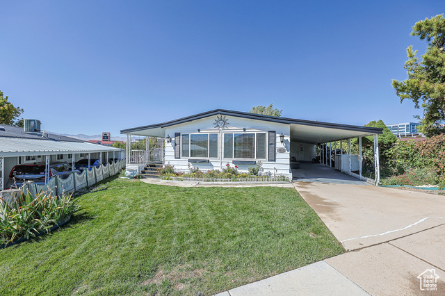 Come see this 2-bedroom, 2-bath home in Alta View Estates (55+ community) that is situated near the pool and clubhouse on one of the best lots in the community. Recently updated with a brand-new high efficiency and high end Furnace/AC, new water heater, new LVP flooring, new front windows, new pex plumbing, and outlets, this home is truly move-in ready.  The .15 acre lot is full of fruit-bearing trees, including pear, peach, apricot, and three types of apples, plus grapevines (all tree's were professionally pruned to increase fruit production in coming years). The large primary bedroom has an on suite bathroom. Part or all of the sunroom could also be turned into a 3rd bedroom, if desired. Two storage sheds provide extra space, and the low HOA fee adds to the appeal. Don't miss out on this gem in a sought-after 55+ community! View the 3D tour and schedule your showing today!