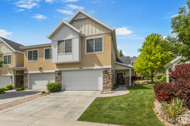 THIS AMAZING PROPERTY IS FEATURED ON TELEVISION REAL ESTATE ESSENTIALS ABC 4 UTAH. Discover your dream home. This beautiful updated 3-bedroom, 2.5-bath row end townhouse offers 1,690 sqft of modern living space, perfect for families, young professionals, or anyone seeking  a low maintenance lifestyle in a prime location., enjoy a grand 2 story family room with a cozy gas fireplace, an open concept kitchen with granite countertops, an island, and  extra tall cabinets  make. This kitchen a chef's dream. Move in ready with Stainless steel appliances including refrigerator,washer/dryer. Primary bedroom with vaulted ceilings, dual sink vanity,separate tub/shower,and walk in closet. 2 additional spacious bedrooms, a full bathroom and a 2nd-level laundry bonus. Relax or entertain on your private fenced backyard. A 2 car garage provides ample space for vehicles and storage. This exceptional townhouse delivers incredible value and won't stay on the market long.